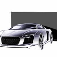 Audi R8 Spyder Cabrio 2016 Frontansicht Skizze Bildquelle: Audi.de