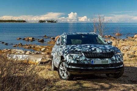 Bild vom neuen Skoda Karoq Kompakt-SUV, Nachfolger des Yeti Frontansicht Bildquelle: skoda-presse.de