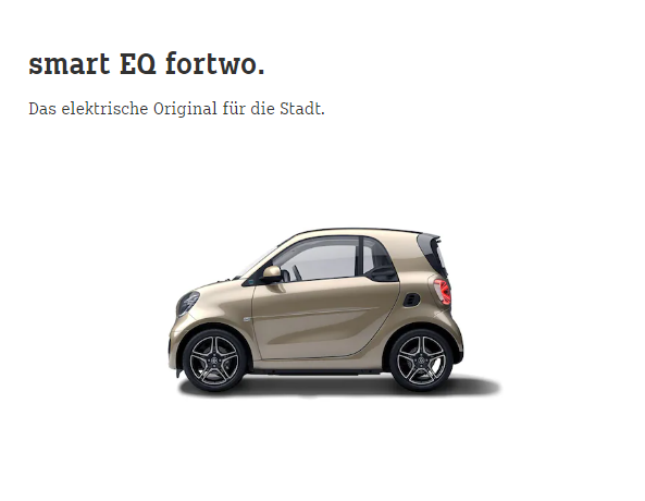 Elektromobilität bei smart Bildquelle: smart.mercedes-benz.com