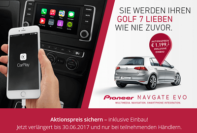 Golf 7 Infotainment neu entdeckt mit NAVGATE EVO Anbindung vom Smartphone Bildquelle: pioneer-car.de