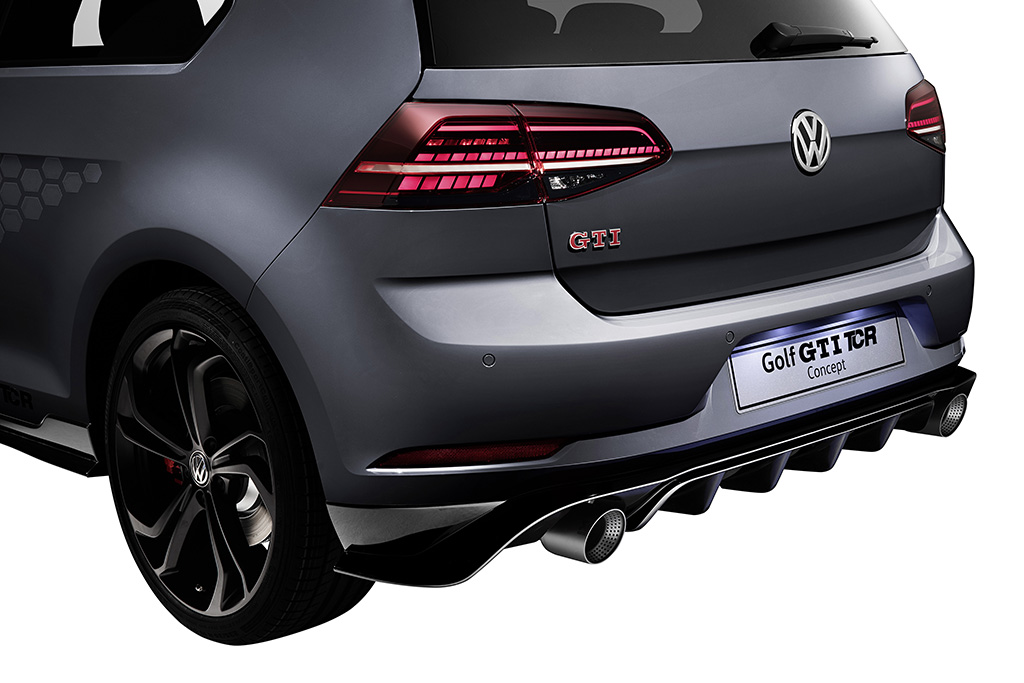 Golf GTI TCR Concept Daten Heckansicht Diffussor Bildquelle: volkswagen-media-services.com