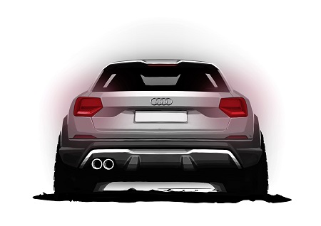 Neuer Audi Q2 Heck als Skizze Bildquelle: Audi-Mediacenter