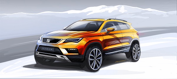 Seat Ateca SUV - der neue Seat Ateca zeigt sich von Vorne - Frontansicht, der erste SUV von Seat überhaupt Bildquelle: Seat.de