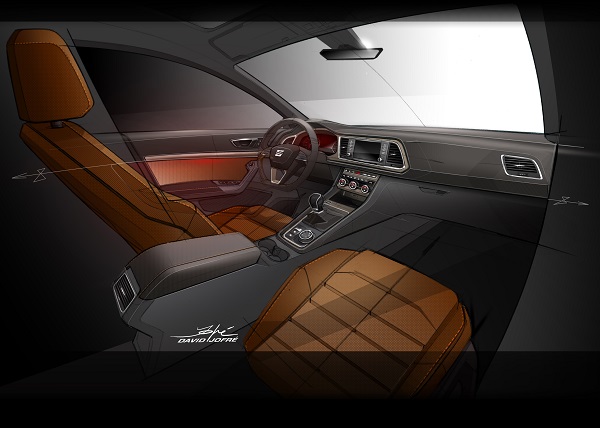 Seat Ateca SUV - der neue Seat Ateca zeigt sich von Innen - Innenraum, der erste SUV von Seat überhaupt Bildquelle: Seat.de