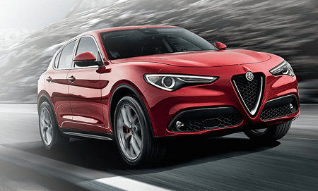 Stelvio Erfahrungsbericht Blick auf die Front des neuen SUV Alfas, dem Stelvio Bildquelle: alfaromeo.de