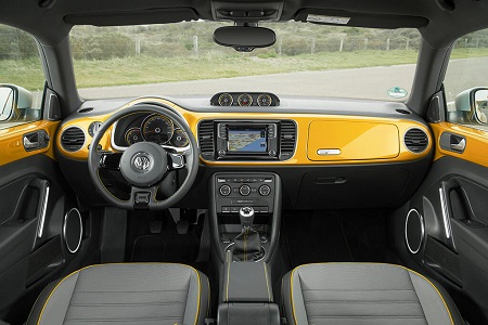 VW Beetle Erfahrungsbericht Bild vom Innenraum des VW Beetle Dune Bildquelle: Volkswagen AG