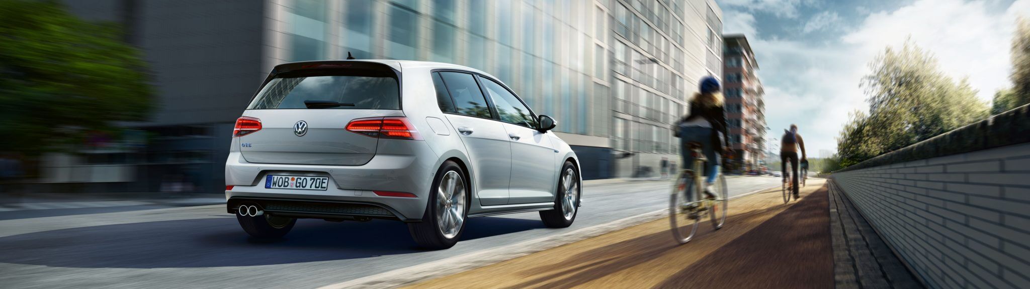 VW Golf GTE Heckansicht des Hybrid Golfs Funktionsweise Blind Spot Bildquelle: Volkswagen.de
